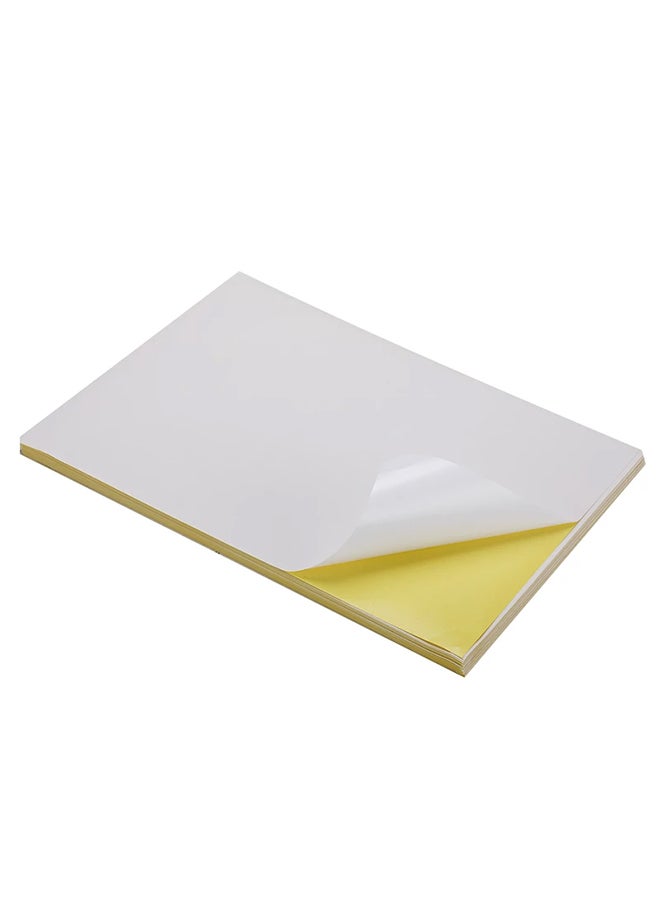 Generic 100 Sheets A4 Adhesive Sticker Paper For Laser Inkjet Printer Matte White  - Image 1