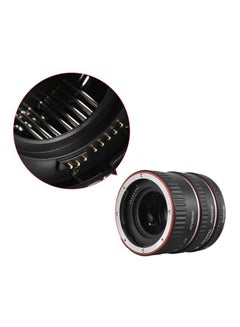 ANDOER 3-Piece Auto Focus Extension Tube Rings For Canon EOS Lens Ring Ring 1 (3.1), Ring 2 (2.1), Ring 3 (1.3)cm Black/Red/Silver  - Image 4