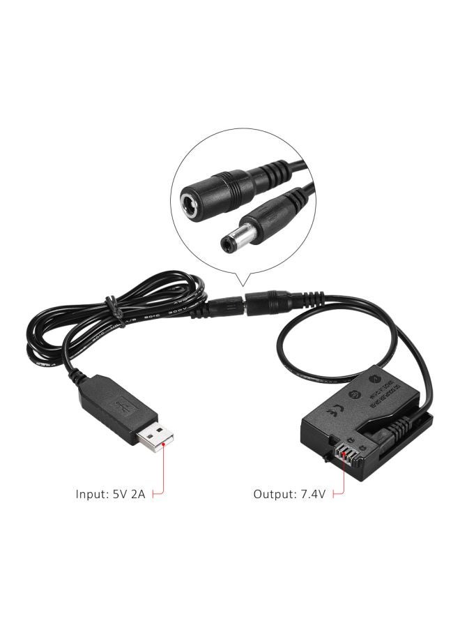 ANDOER DR-E8 Dummy Battery With DC Power Bank USB Adapter For Canon Cameras Black  - Image 2