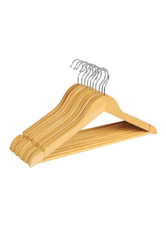Yatai 20-Piece Wooden Wire Hanger Beige/Silver 45x22.5cm - Image 1