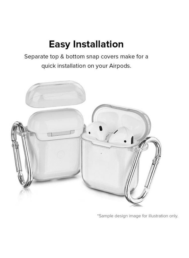 ستايلايزد حافظة مطبوع عليها عبارة مقتبسة من سلسلة كلاسيك مزودة بحلقة لسماعات أبل آيربودز 2/1 شفاف/ أزرق/ أبيض - Image 4