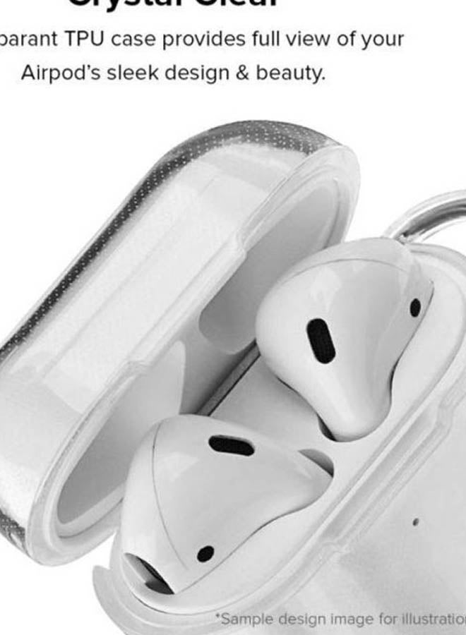 Stylizedd Classic Clear Series Queen Of Hearts Printed Case With Carabiner For Apple AirPods 2/1 Clear/Red/Beige  - Image 2
