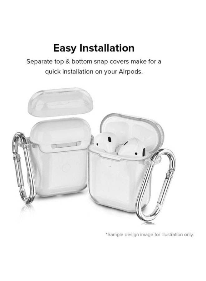Stylizedd Classic Clear Series Queen Of Hearts Printed Case With Carabiner For Apple AirPods 2/1 Clear/Red/Beige  - Image 4