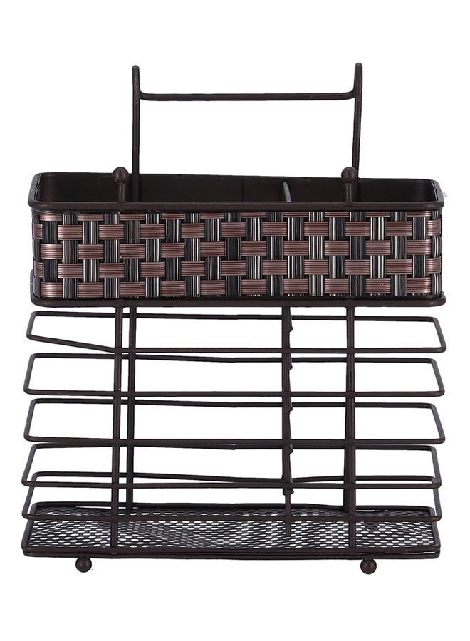 DELCASA Square Shape Cutlery Rack Black/Brown 15cm  - Image 2
