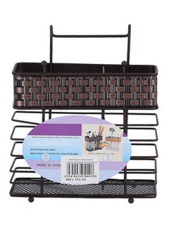 DELCASA Square Shape Cutlery Rack Black/Brown 15cm  - Image 5