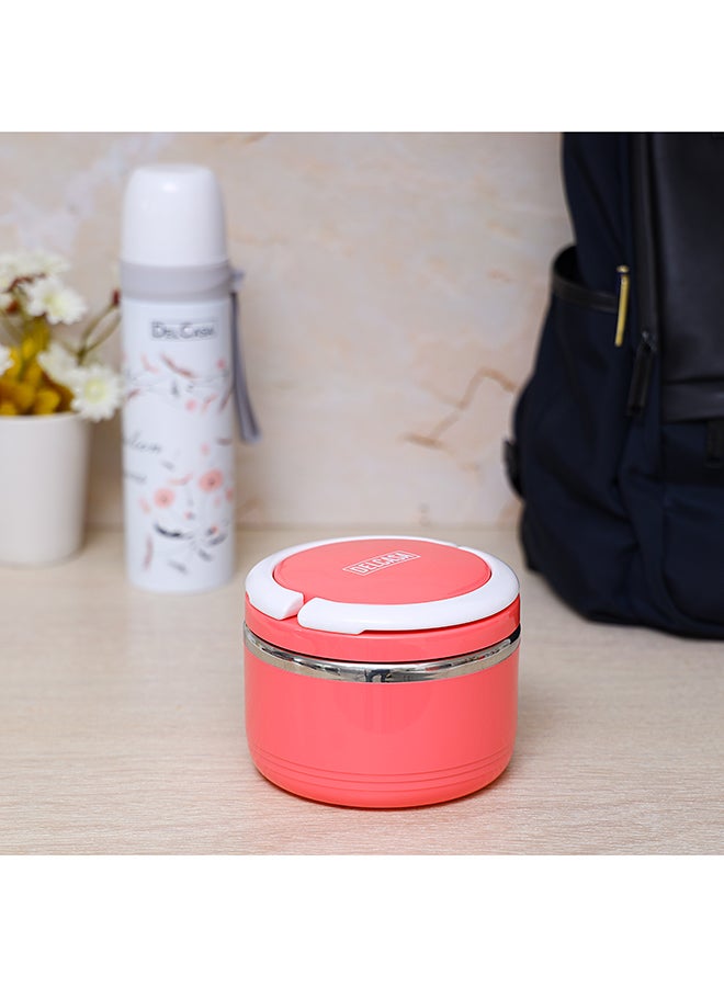 DELCASA - Lunch Box Pink/White/Silver 600ml - Image 1