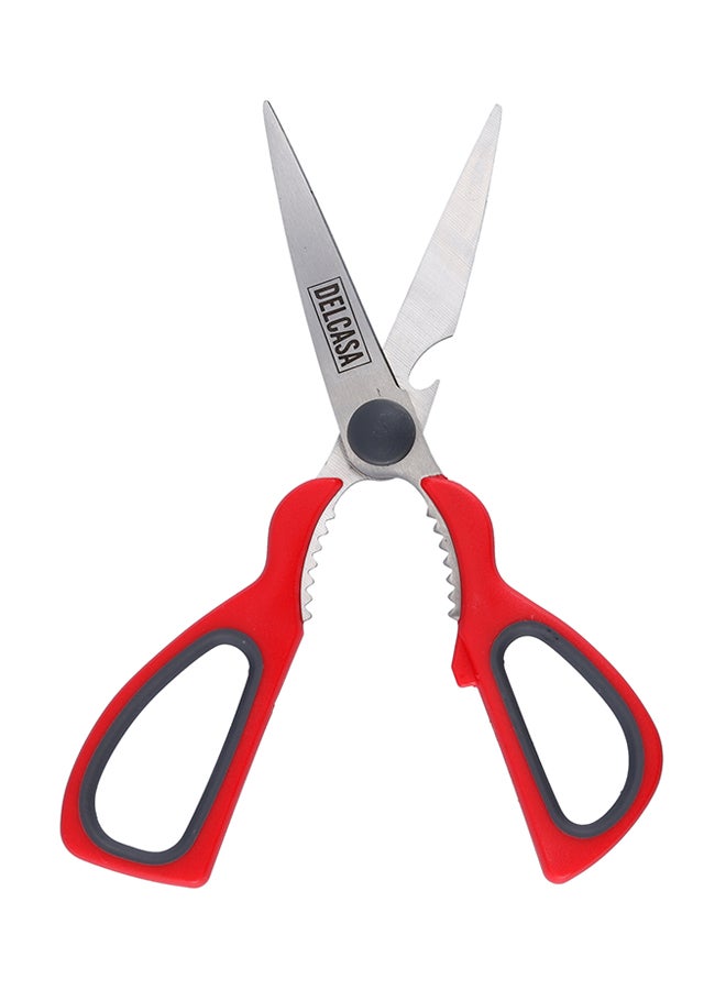 ديلكاسا مقص مطبخ من الستانلس ستيل أحمر/ فضي/ رمادي 8بوصة  - Image 3