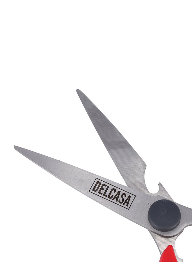 ديلكاسا مقص مطبخ من الستانلس ستيل أحمر/ فضي/ رمادي 8بوصة  - Image 4