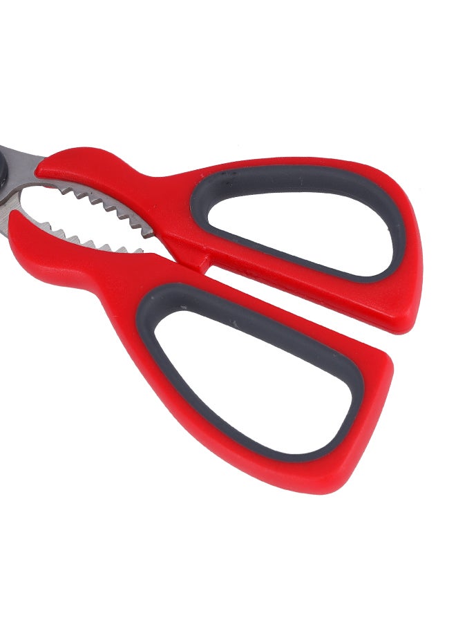 ديلكاسا مقص مطبخ من الستانلس ستيل أحمر/ فضي/ رمادي 8بوصة  - Image 5