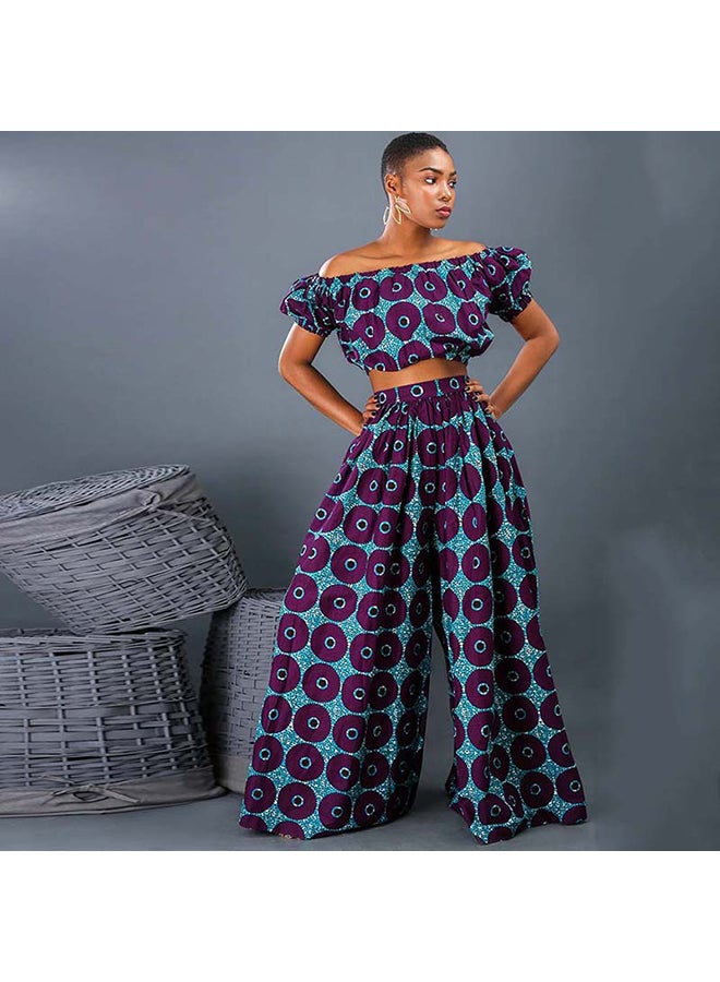 Autumn Loose Long Dashiki Print Pants Multicolour  - Image 1