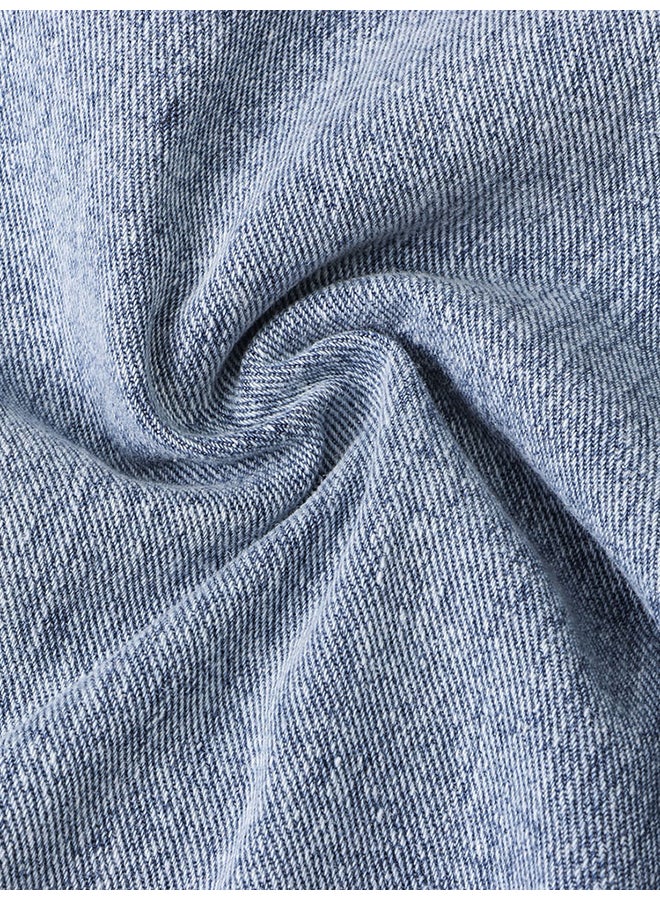 Straight Tied Knot High Waist Denim Pants Blue - Image 4