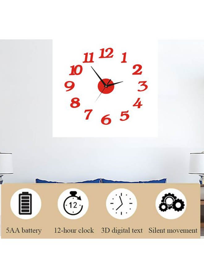 Beauenty Decorative Wall Clock Red 35x50cm - Image 2