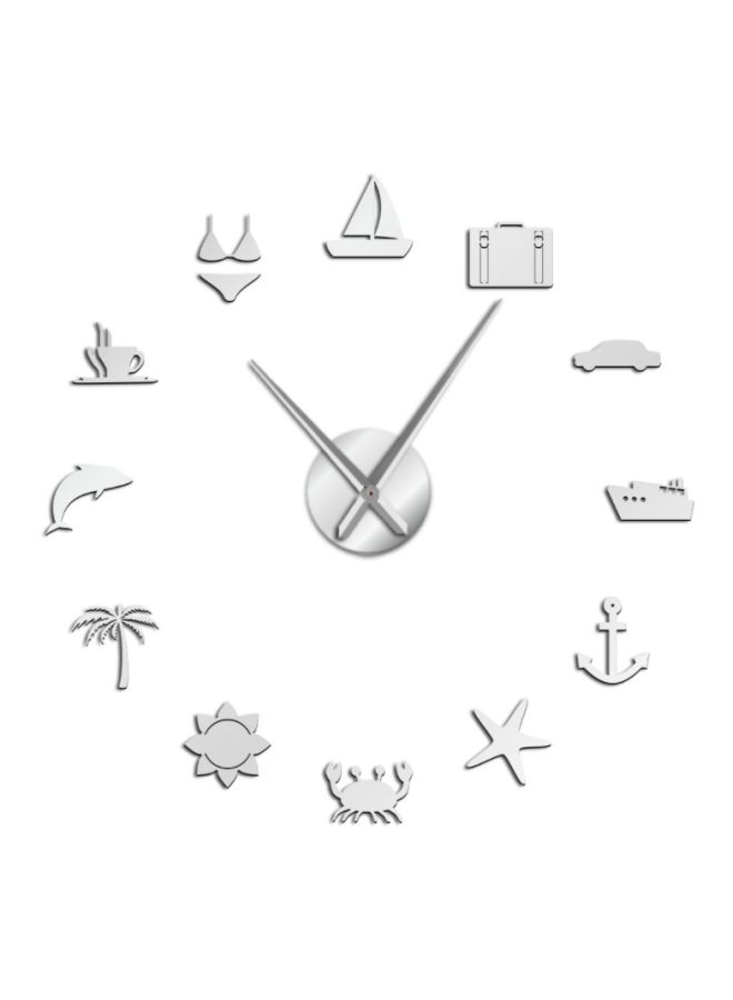 Beauenty Hawaii Summer Decorative Wall Clock Silver 15x10x4.5cm - Image 1