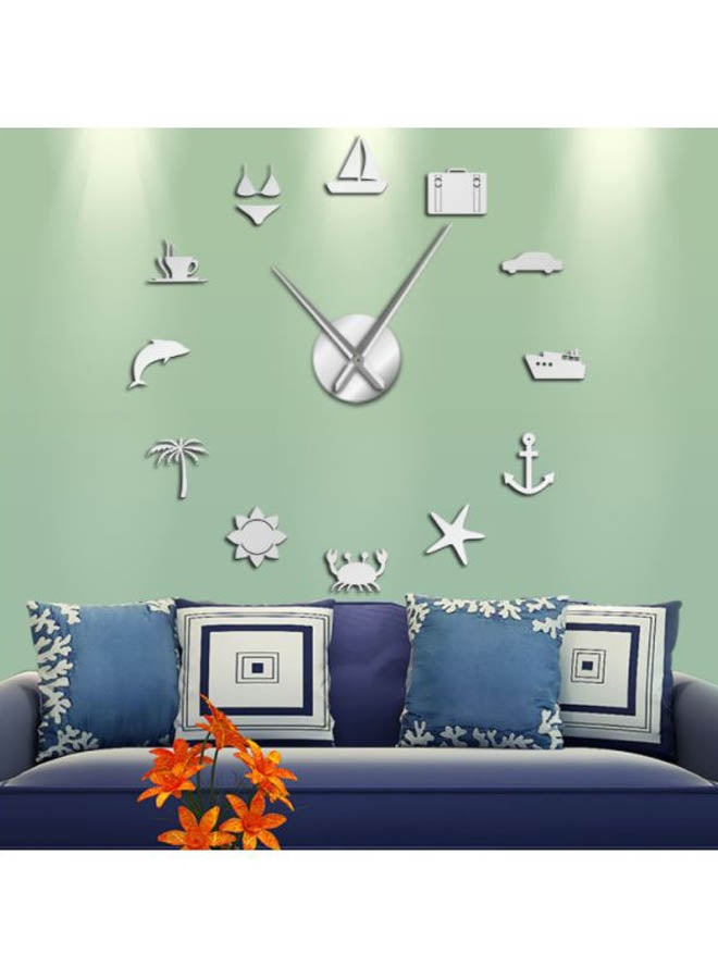 Beauenty Hawaii Summer Decorative Wall Clock Silver 15x10x4.5cm - Image 2