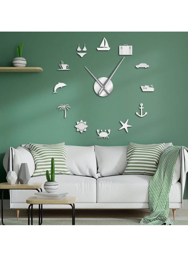 Beauenty Hawaii Summer Decorative Wall Clock Silver 15x10x4.5cm - Image 3