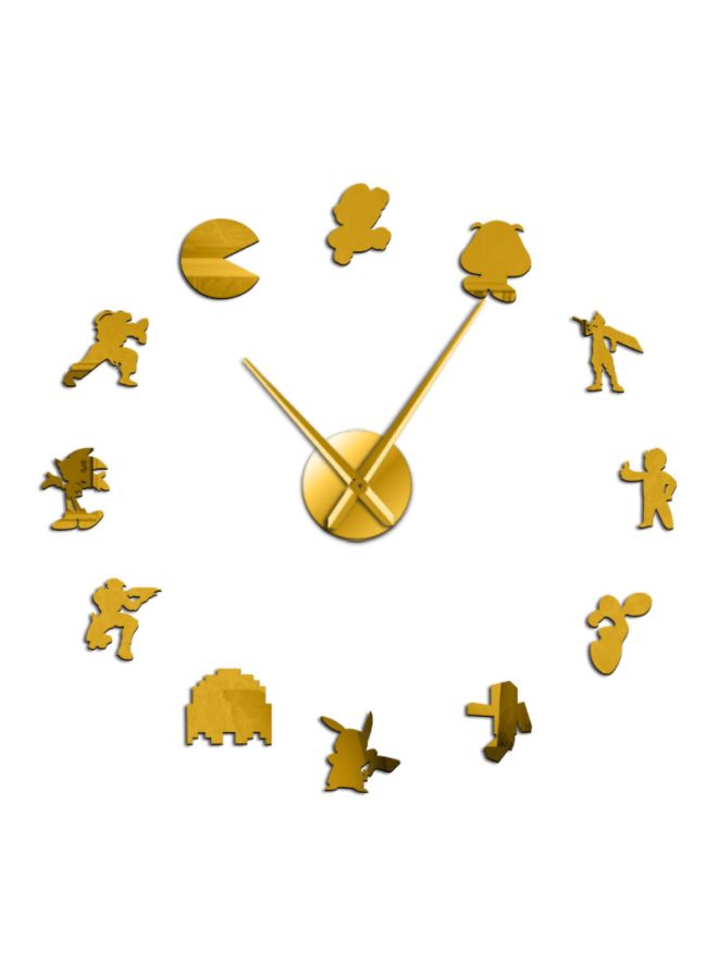 Beauenty Video Game Character Themed Wall Clock Gold 15x10x4.5cm - Image 1