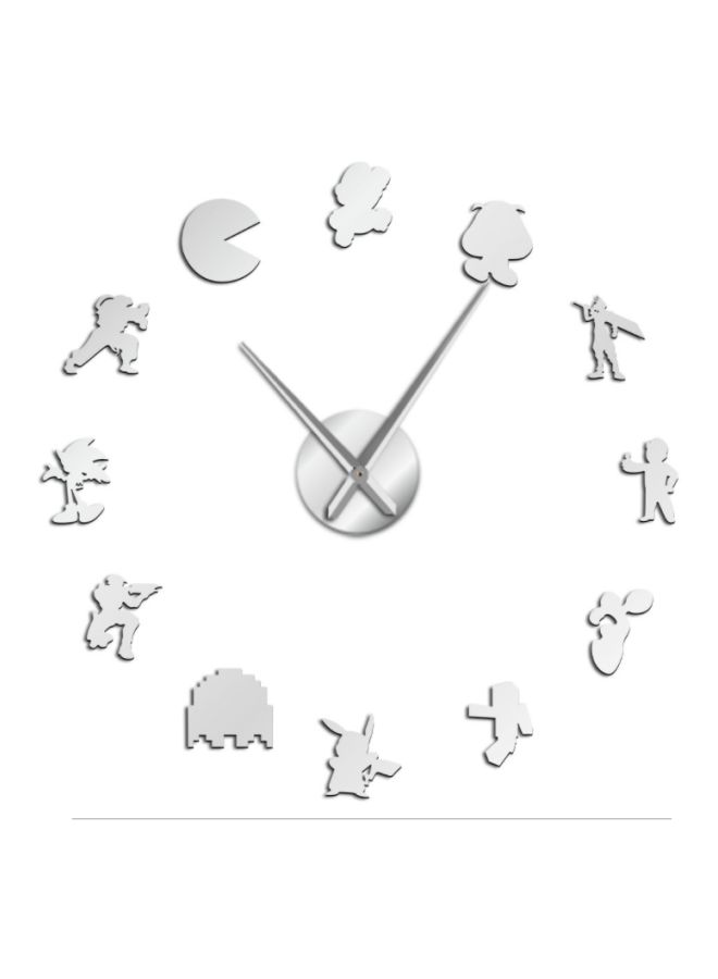 بيوينتي ساعة حائط بتصميم أشكال تعبر عن ألعاب الفيديو فضي 15x10x4.5سم - Image 1