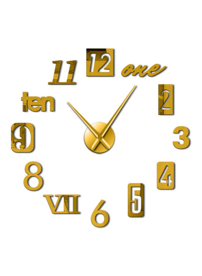 بيوينتي ساعة حائط بتصميم رقمي ذهبي 15x10x4.5سم - Image 1