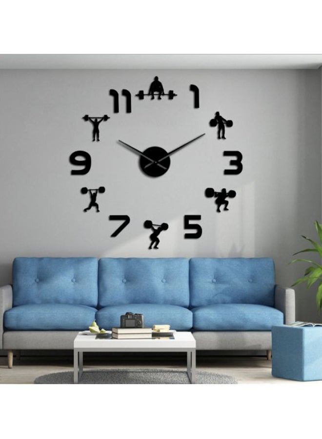 بيوينتي ساعة حائط للزينة بتصميم يعبر عن اللياقة البدنية أسود 15x10x4.5سم - Image 3