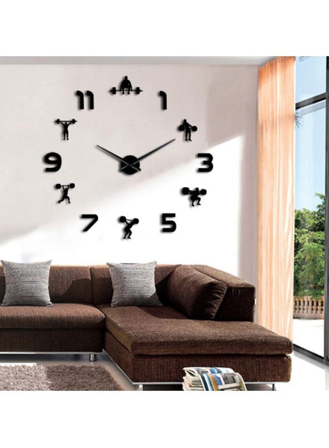 بيوينتي ساعة حائط للزينة بتصميم يعبر عن اللياقة البدنية أسود 15x10x4.5سم - Image 2