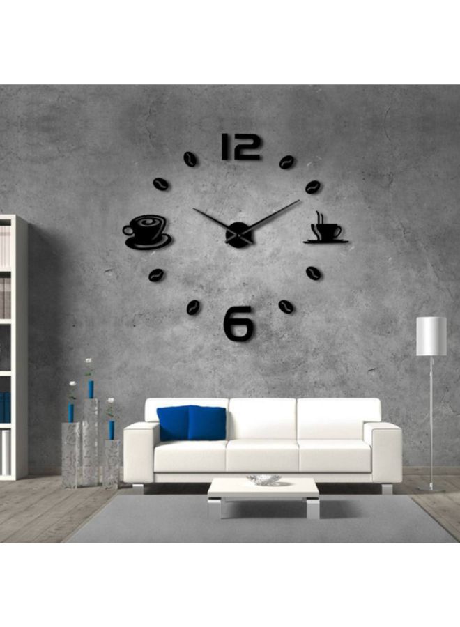 بيوينتي ساعة حائط للزينة بتصميم يعبر عن القهوة أسود 15x10x4.5سم - Image 2
