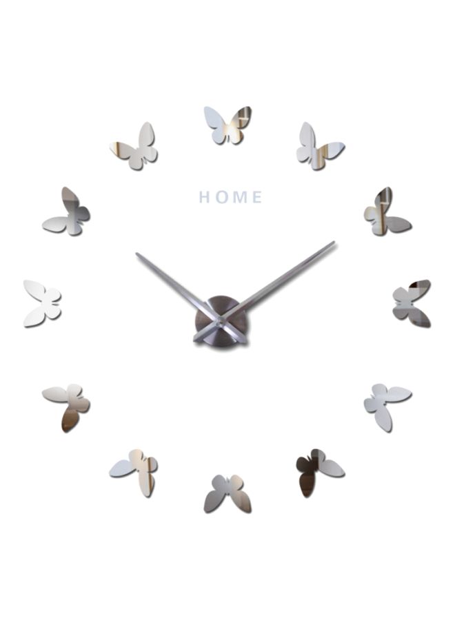 بيوينتي ساعة حائط للزينة بتصميم فراشة فضي 15x10x4.5سم - Image 1
