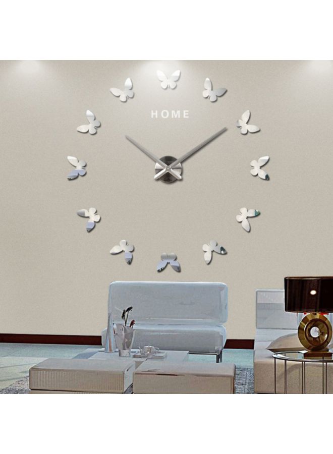 بيوينتي ساعة حائط للزينة بتصميم فراشة فضي 15x10x4.5سم - Image 2