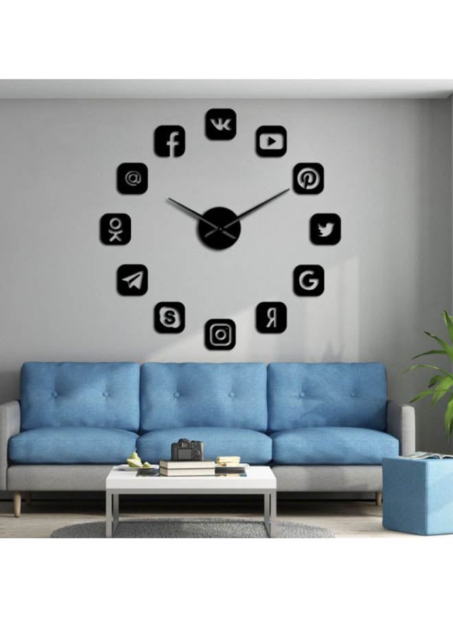Beauenty Social Media Icon Themed Wall Clock Black 15x10x4.5cm - Image 2