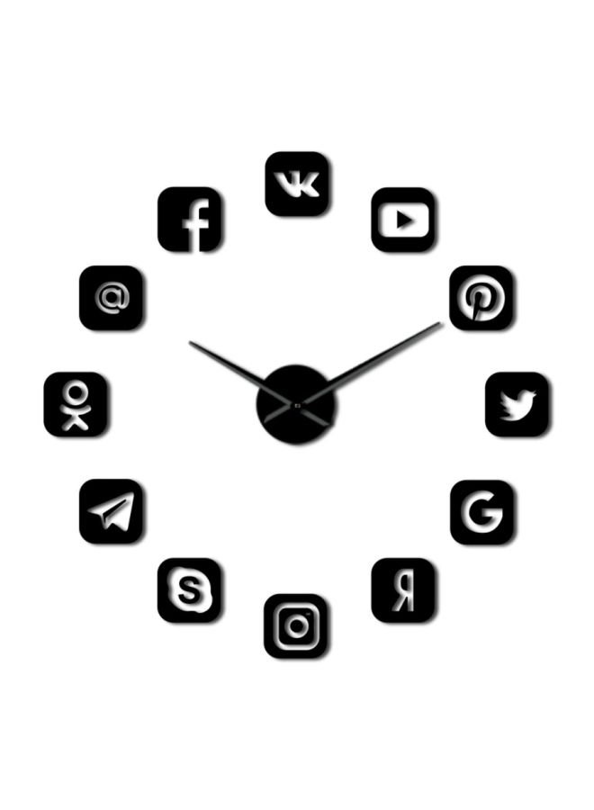 Beauenty Social Media Icon Themed Wall Clock Black 15x10x4.5cm - Image 1