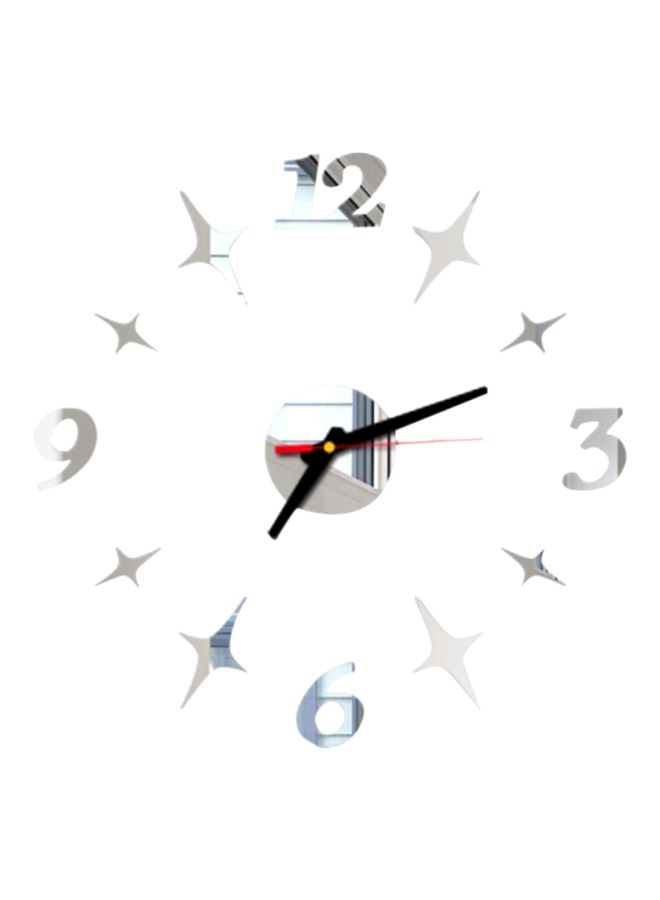 Beauenty Star Themed Wall Clock Silver 14x10x4cm - Image 1