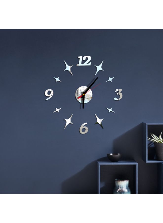 Beauenty Star Themed Wall Clock Silver 14x10x4cm - Image 2