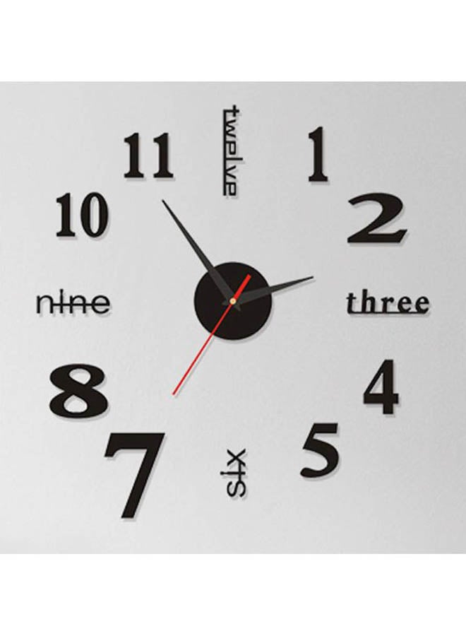 بيوينتي ملصق ساعة حائط من الأكريليك يمكن تركيبه ذاتياً أسود 15x4x10سم - Image 3