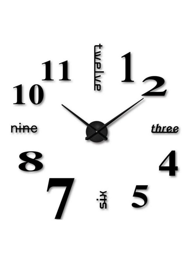 بيوينتي ملصق ساعة حائط من الأكريليك يمكن تركيبه ذاتياً أسود 15x4x10سم - Image 1