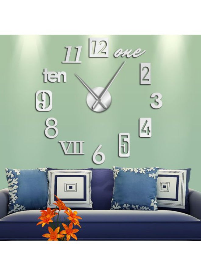 بيوينتي ساعة حائط بأرقام إنجليزية فضي 15x10x4.5سم - Image 2