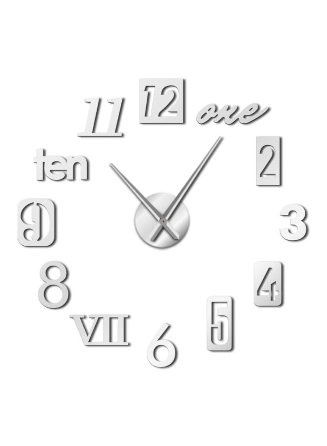 بيوينتي ساعة حائط بأرقام إنجليزية فضي 15x10x4.5سم - Image 1
