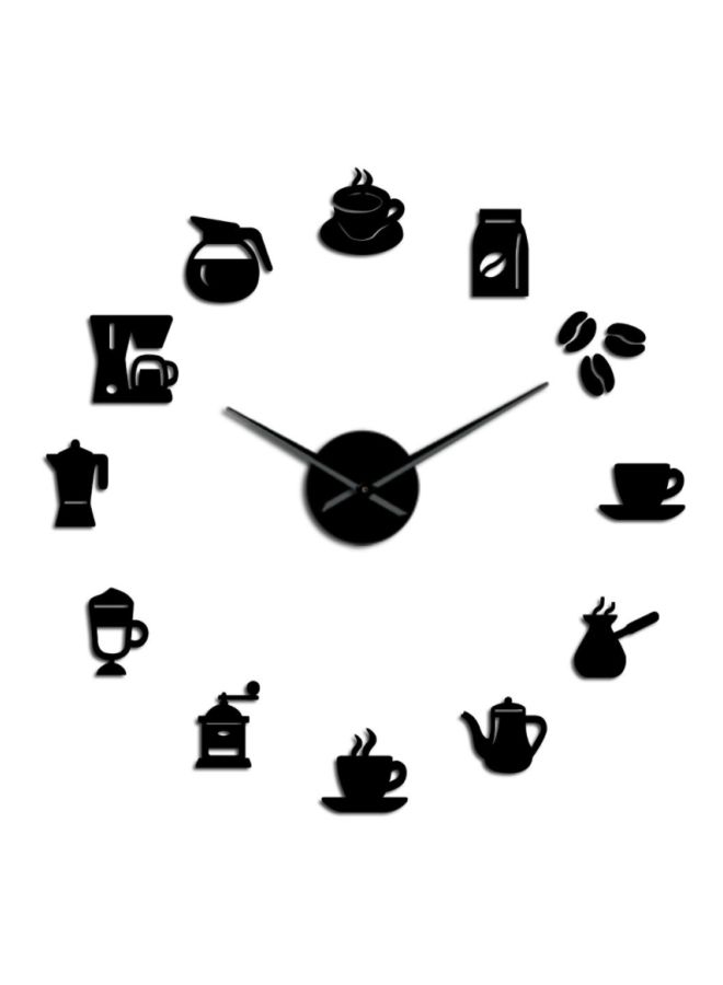 Beauenty Coffee Tool Pattern Wall Clock Black 15x10x4.5cm - Image 1