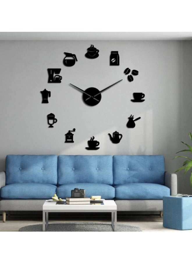 Beauenty Coffee Tool Pattern Wall Clock Black 15x10x4.5cm - Image 2