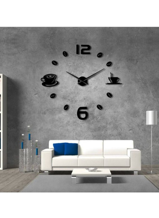 بيوينتي ساعة حائط للديكور بتصميم كوب وحبوب قهوة أسود 15x10x4.5سم - Image 2