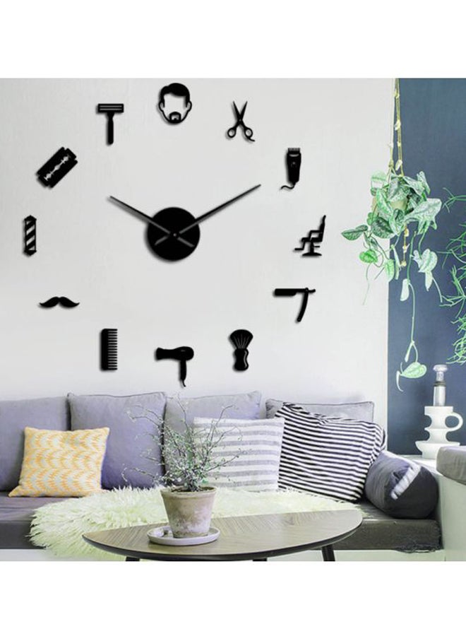 Beauenty Haircut Tools Printed Wall Clock Black 15x10x4.5cm - Image 3