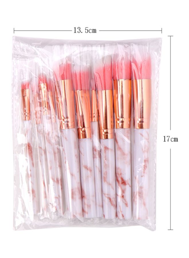 بيوينتي طقم فراشي مستحضرات تجميل مكون من 10 قطع أبيض/ ذهبي/ وردي - Image 4