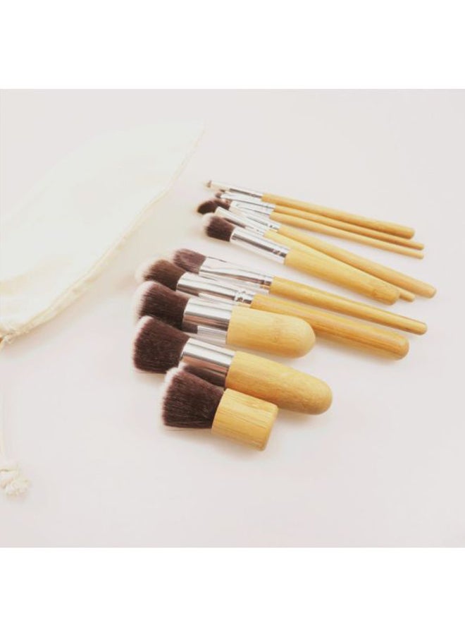 بيوينتي طقم من 11 فرشاة مستحضرات تجميل بني/أسود/فضي - Image 2