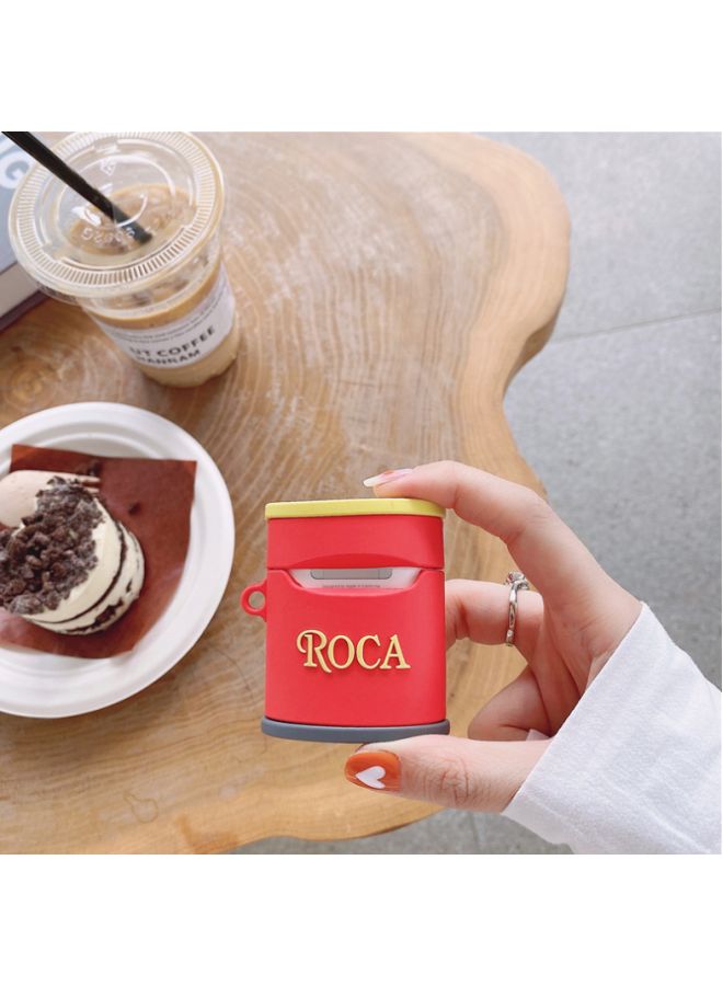 بيوينتي غطاء حماية بطبعة عبارة "Almond Roca" لسماعة أبل آيربودز 1/2 أحمر/أصفر - Image 2