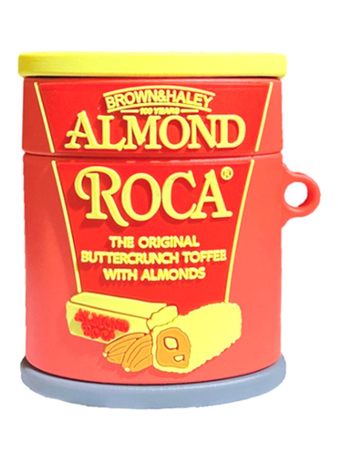 بيوينتي غطاء حماية بطبعة عبارة "Almond Roca" لسماعة أبل آيربودز 1/2 أحمر/أصفر - Image 1