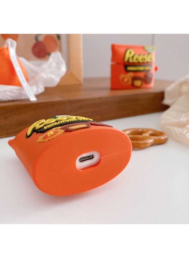 Beauenty - Reese's Miniature Cups Design Case Cover For Apple AirPods 1/2 Orange/Yellow/Brown - Image 1