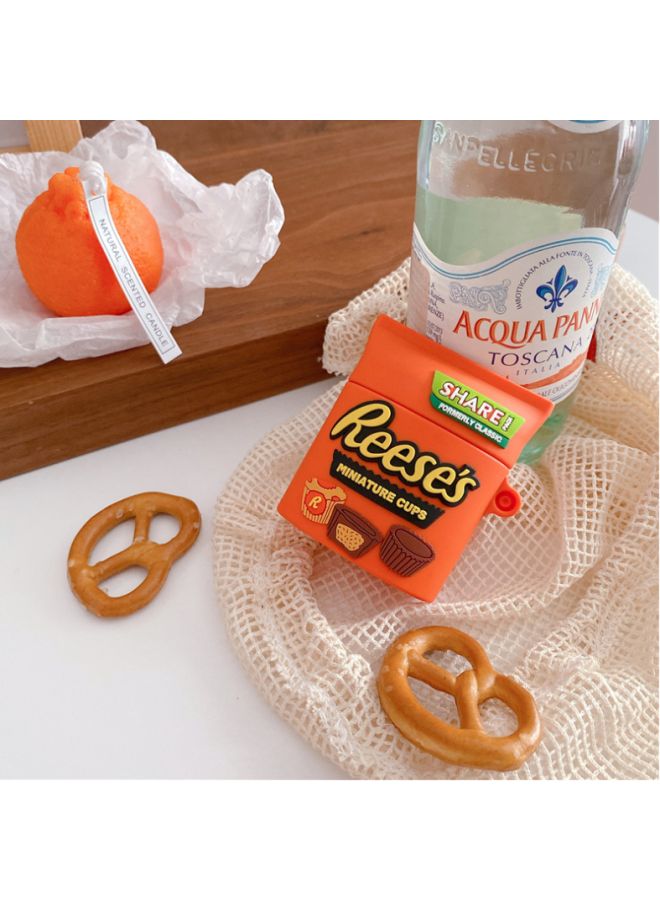 Beauenty - Reese's Miniature Cups Design Case Cover For Apple AirPods 1/2 Orange/Yellow/Brown - Image 1