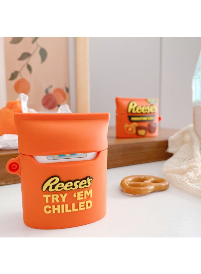 Beauenty - Reese's Miniature Cups Design Case Cover For Apple AirPods 1/2 Orange/Yellow/Brown - Image 1