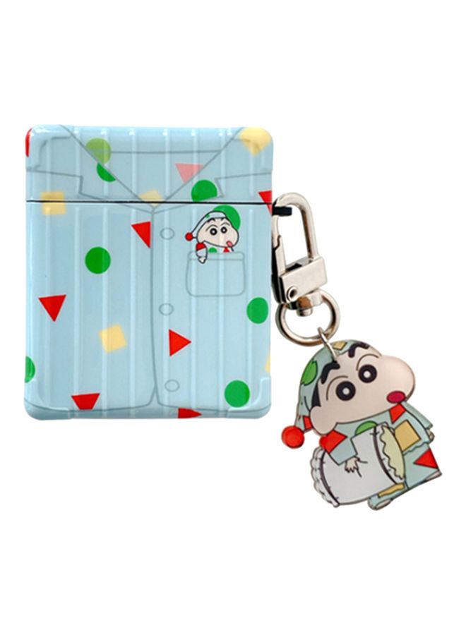Beauenty Shinchan Printed Case Cover With Carabiner For Apple AirPods 1/2 Blue/Red/Green - Image 1