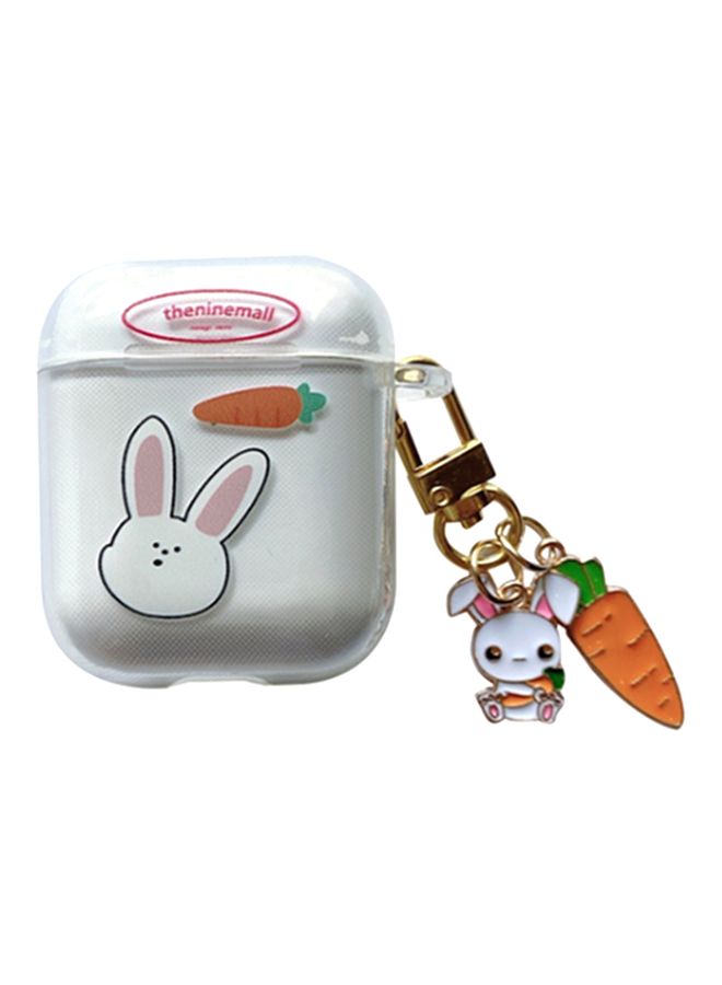 Beauenty Rabbit Printed Case Cover With Carabiner For Apple AirPods 1/2 Clear/Orange/Pink - Image 1