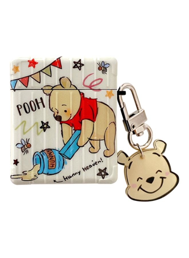 Beauenty Winnie The Pooh Printed Case Cover With Carabiner For Apple AirPods 1/2 Beige/Blue/Black - Image 1