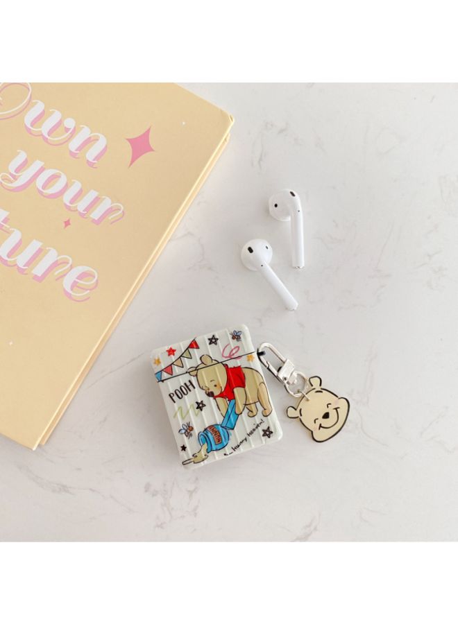 Beauenty Winnie The Pooh Printed Case Cover With Carabiner For Apple AirPods 1/2 Beige/Blue/Black - Image 2